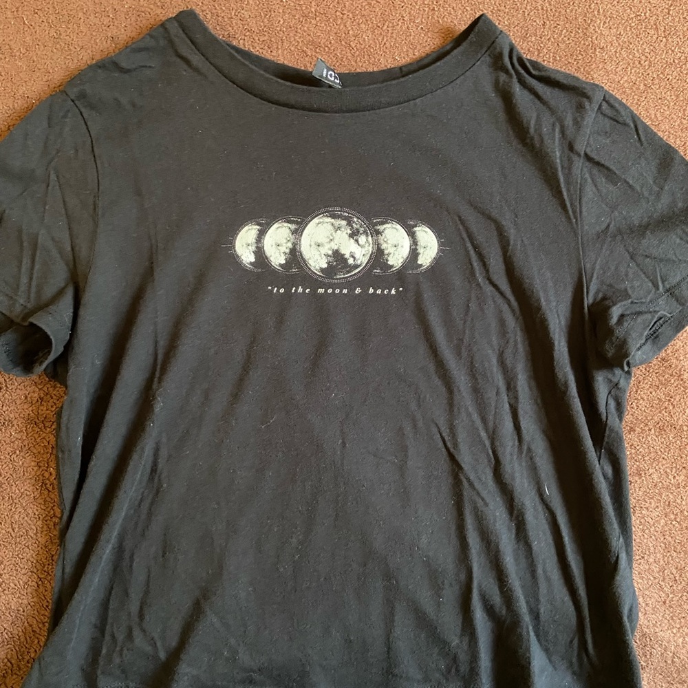 H&M Divided Moon Black Crop Top